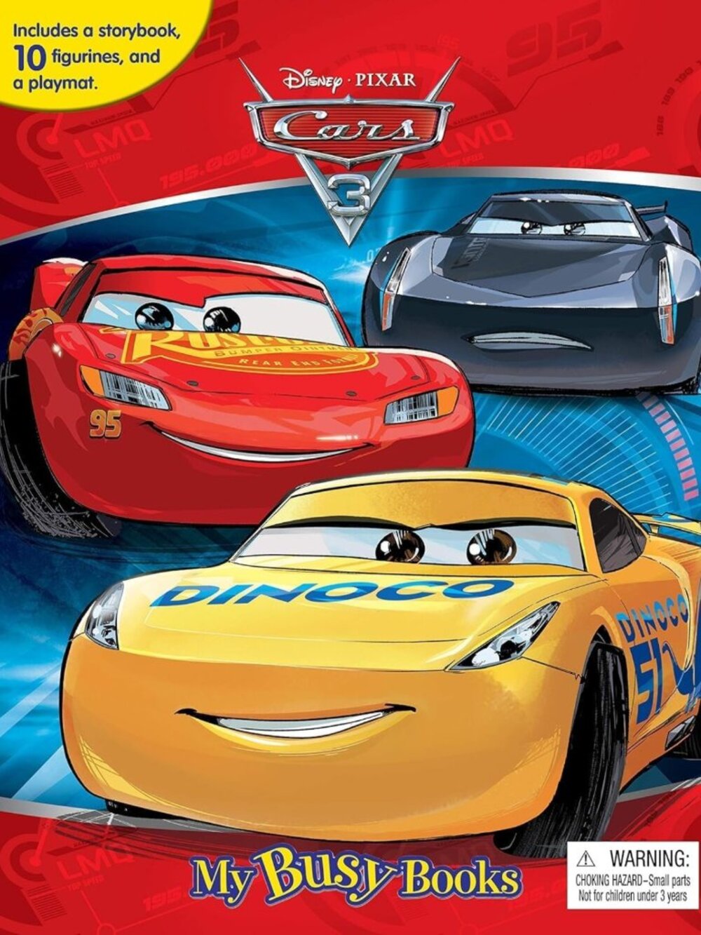 Cars 3 My Busy Books Set - Storybook, 10 Figurines & Playmat for Kids Fun